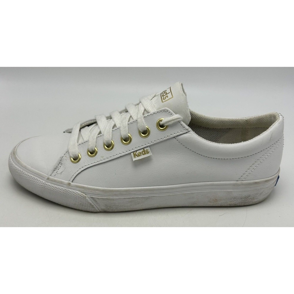 Keds Sneakers Womans 7.5 Jump Kick White Leather WH63681 Dream Foam Gold